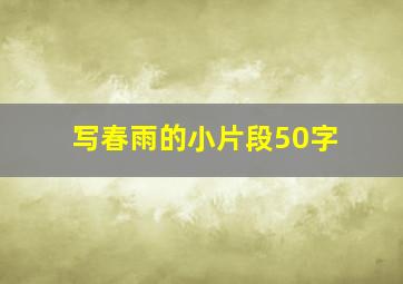 写春雨的小片段50字