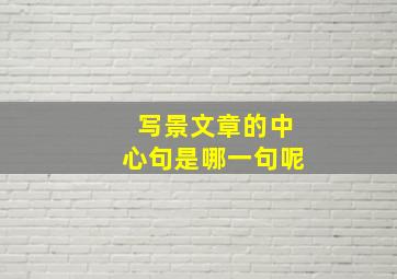 写景文章的中心句是哪一句呢