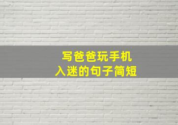 写爸爸玩手机入迷的句子简短