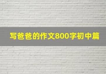 写爸爸的作文800字初中篇