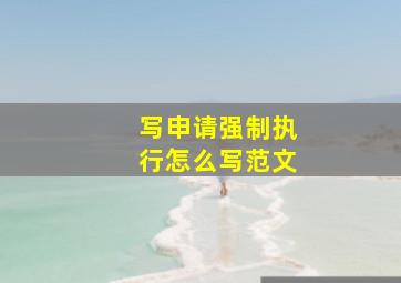 写申请强制执行怎么写范文