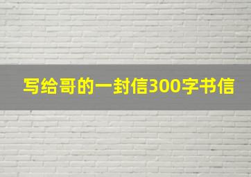 写给哥的一封信300字书信