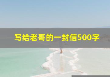 写给老哥的一封信500字