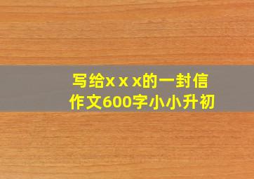 写给xⅹx的一封信作文600字小小升初