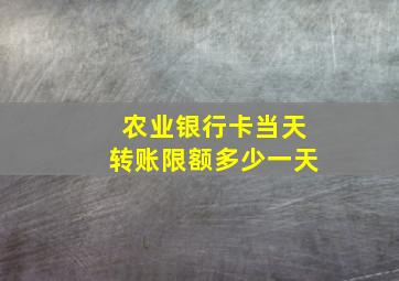 农业银行卡当天转账限额多少一天