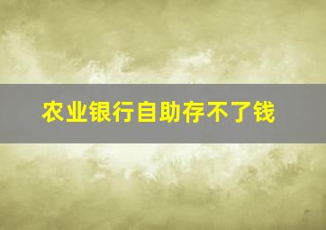 农业银行自助存不了钱