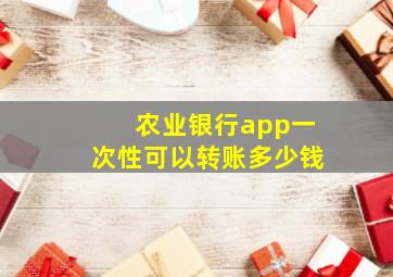 农业银行app一次性可以转账多少钱