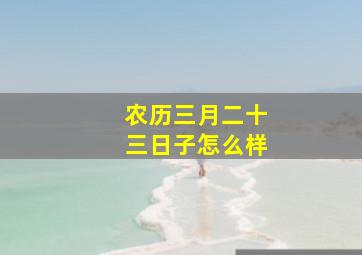 农历三月二十三日子怎么样