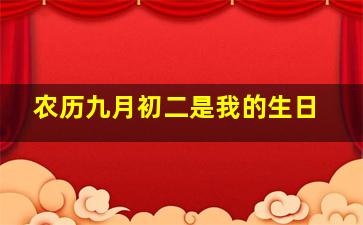 农历九月初二是我的生日