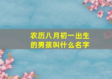 农历八月初一出生的男孩叫什么名字