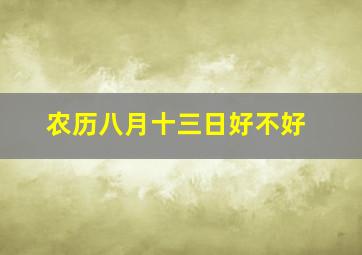 农历八月十三日好不好