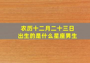 农历十二月二十三日出生的是什么星座男生