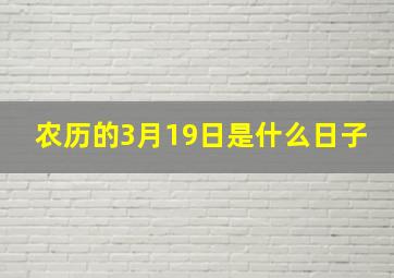 农历的3月19日是什么日子