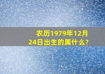 农历1979年12月24日出生的属什么?