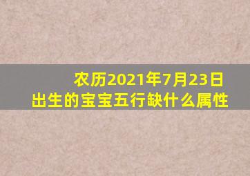 农历2021年7月23日出生的宝宝五行缺什么属性