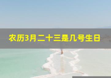 农历3月二十三是几号生日