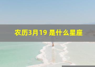 农历3月19 是什么星座