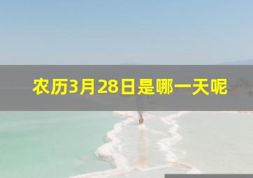 农历3月28日是哪一天呢