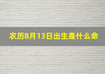 农历8月13日出生是什么命