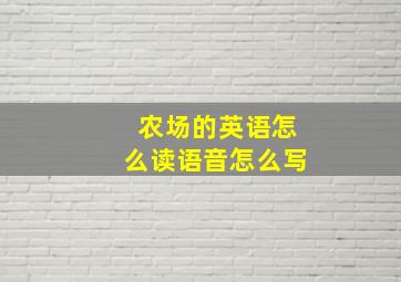 农场的英语怎么读语音怎么写