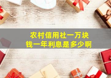 农村信用社一万块钱一年利息是多少啊