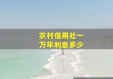 农村信用社一万年利息多少