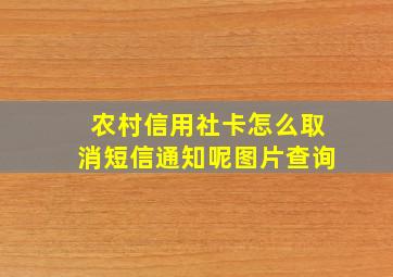 农村信用社卡怎么取消短信通知呢图片查询