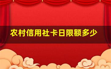 农村信用社卡日限额多少