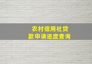 农村信用社贷款申请进度查询