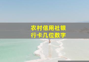 农村信用社银行卡几位数字