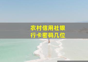 农村信用社银行卡密码几位