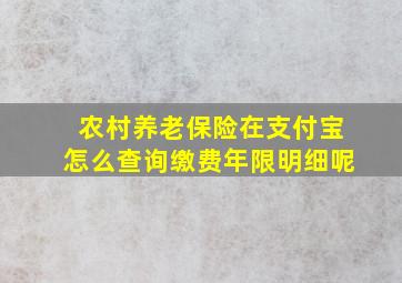 农村养老保险在支付宝怎么查询缴费年限明细呢