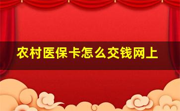 农村医保卡怎么交钱网上