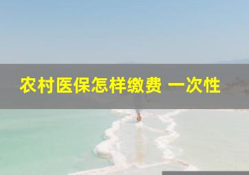 农村医保怎样缴费 一次性