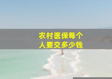 农村医保每个人要交多少钱