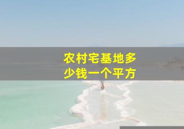 农村宅基地多少钱一个平方