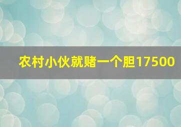 农村小伙就赌一个胆17500