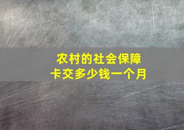 农村的社会保障卡交多少钱一个月