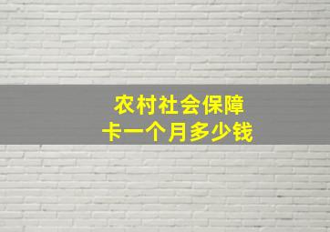 农村社会保障卡一个月多少钱