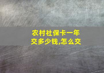 农村社保卡一年交多少钱,怎么交