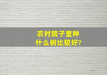 农村院子里种什么树比较好?