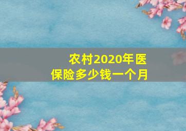 农村2020年医保险多少钱一个月