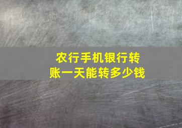 农行手机银行转账一天能转多少钱