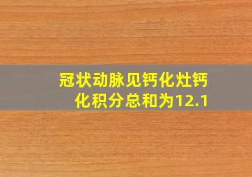 冠状动脉见钙化灶钙化积分总和为12.1