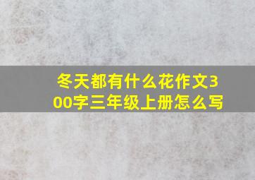 冬天都有什么花作文300字三年级上册怎么写