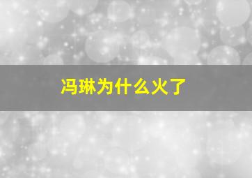 冯琳为什么火了