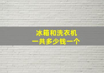 冰箱和洗衣机一共多少钱一个