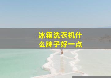 冰箱洗衣机什么牌子好一点