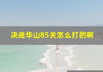 决战华山85关怎么打的啊