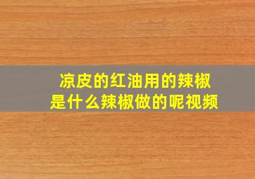 凉皮的红油用的辣椒是什么辣椒做的呢视频